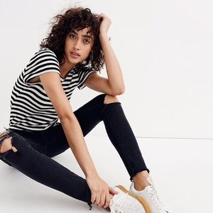 <Madewell> 9" Mid-Rise Skinny Jeans in Black Sea